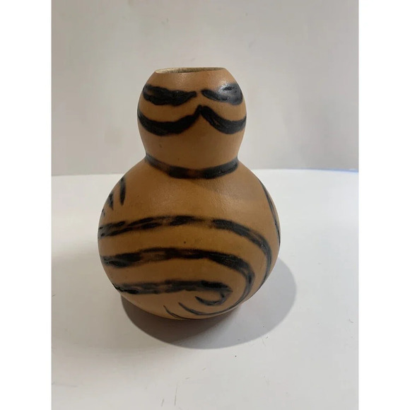 Vintage Hand Decorated Folk Art Gourd Tribal Art - Picture 2 of 4